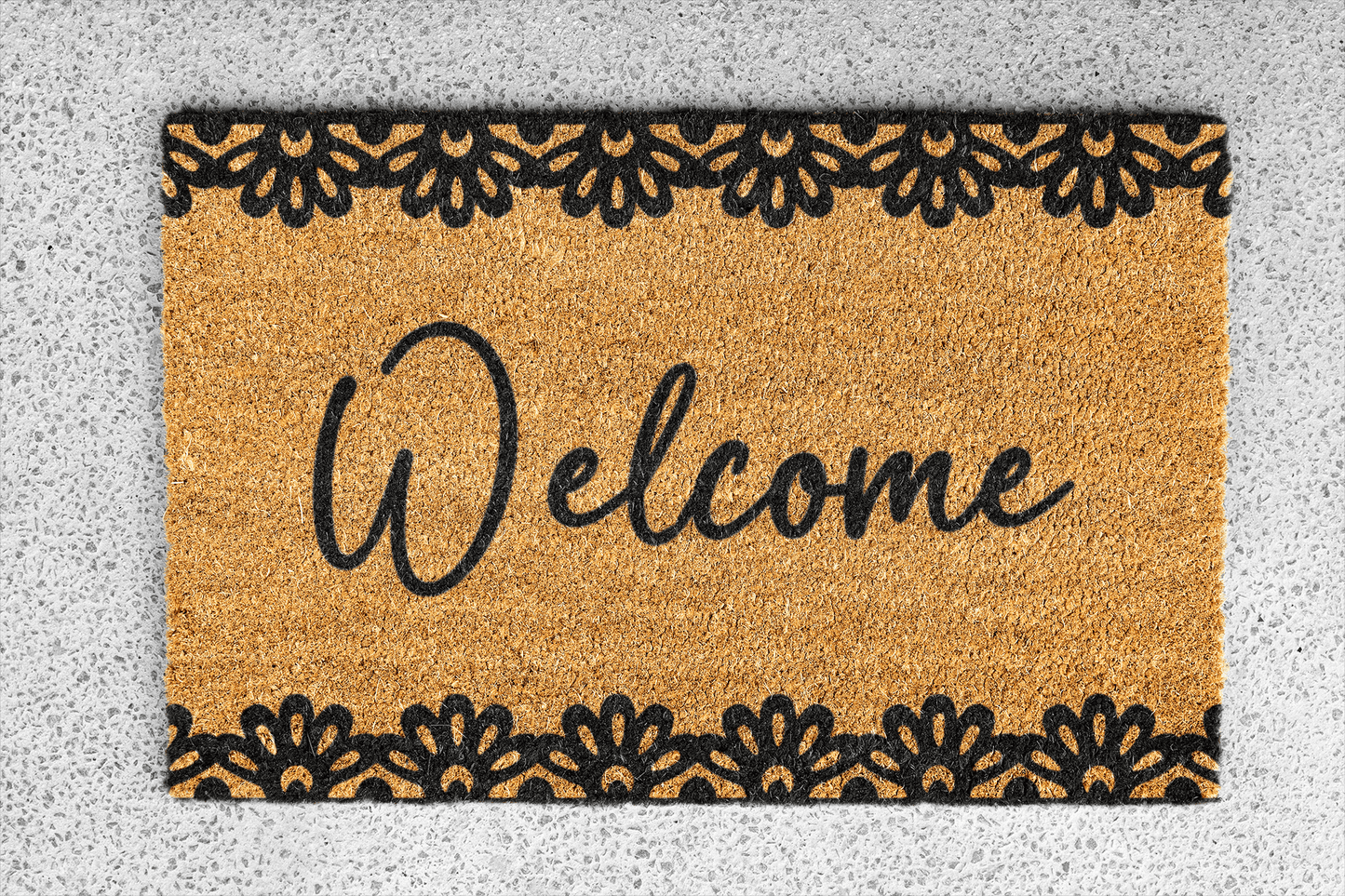 Personalized coir doormat handmade by Matnifique.