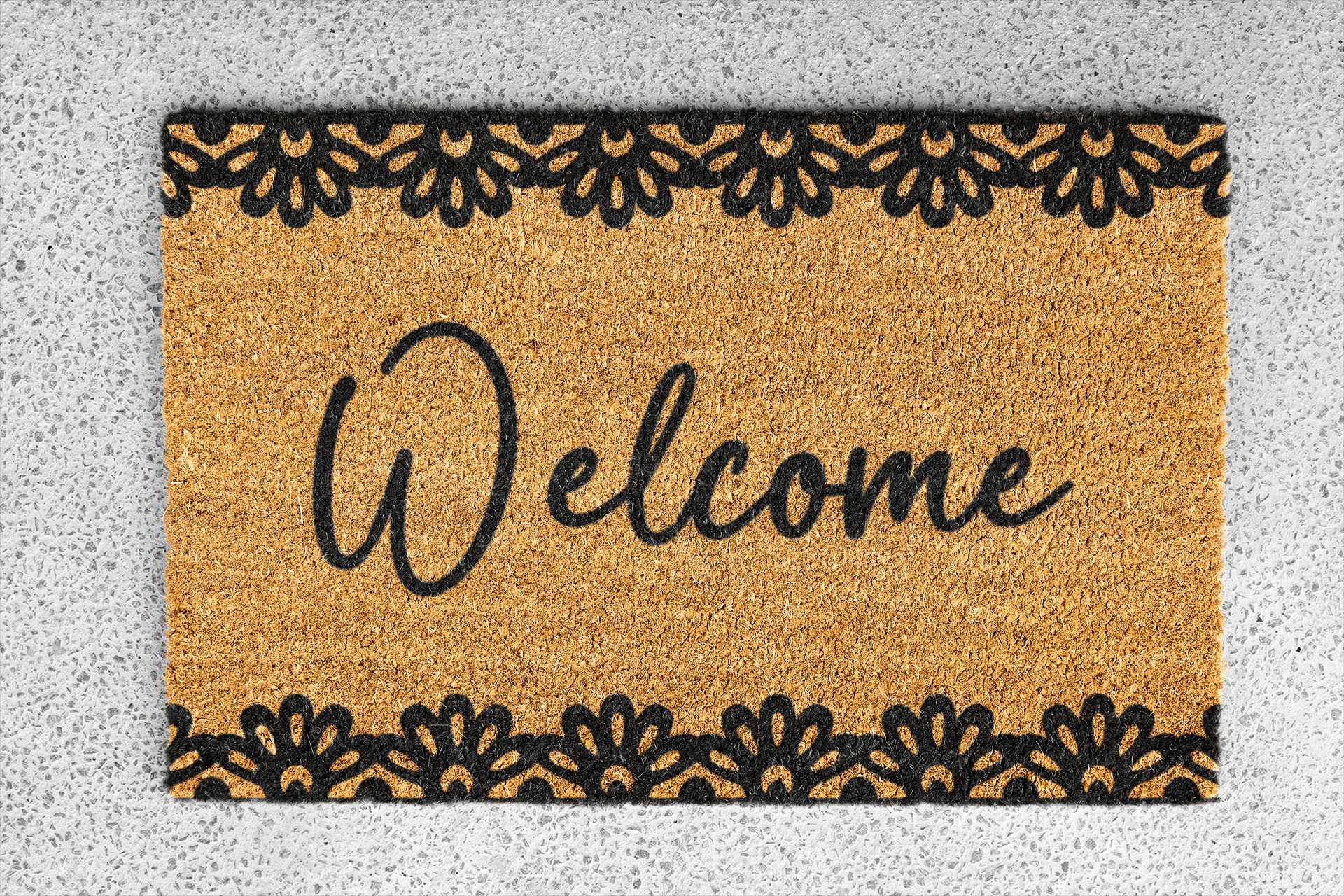 Personalized coir doormat handmade by Matnifique.