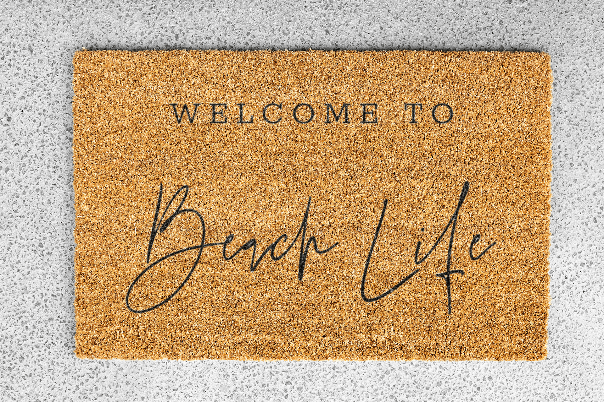 Personalized coir doormat handmade by Matnifique.