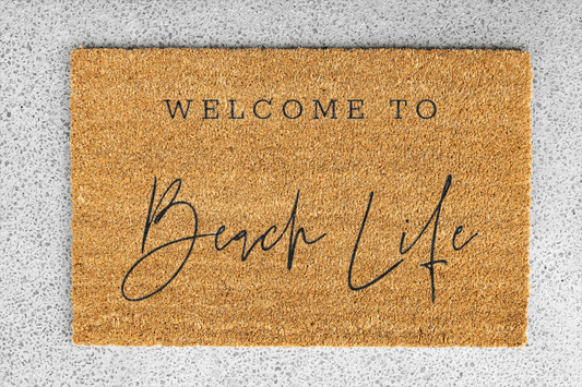 Personalized coir doormat handmade by Matnifique.