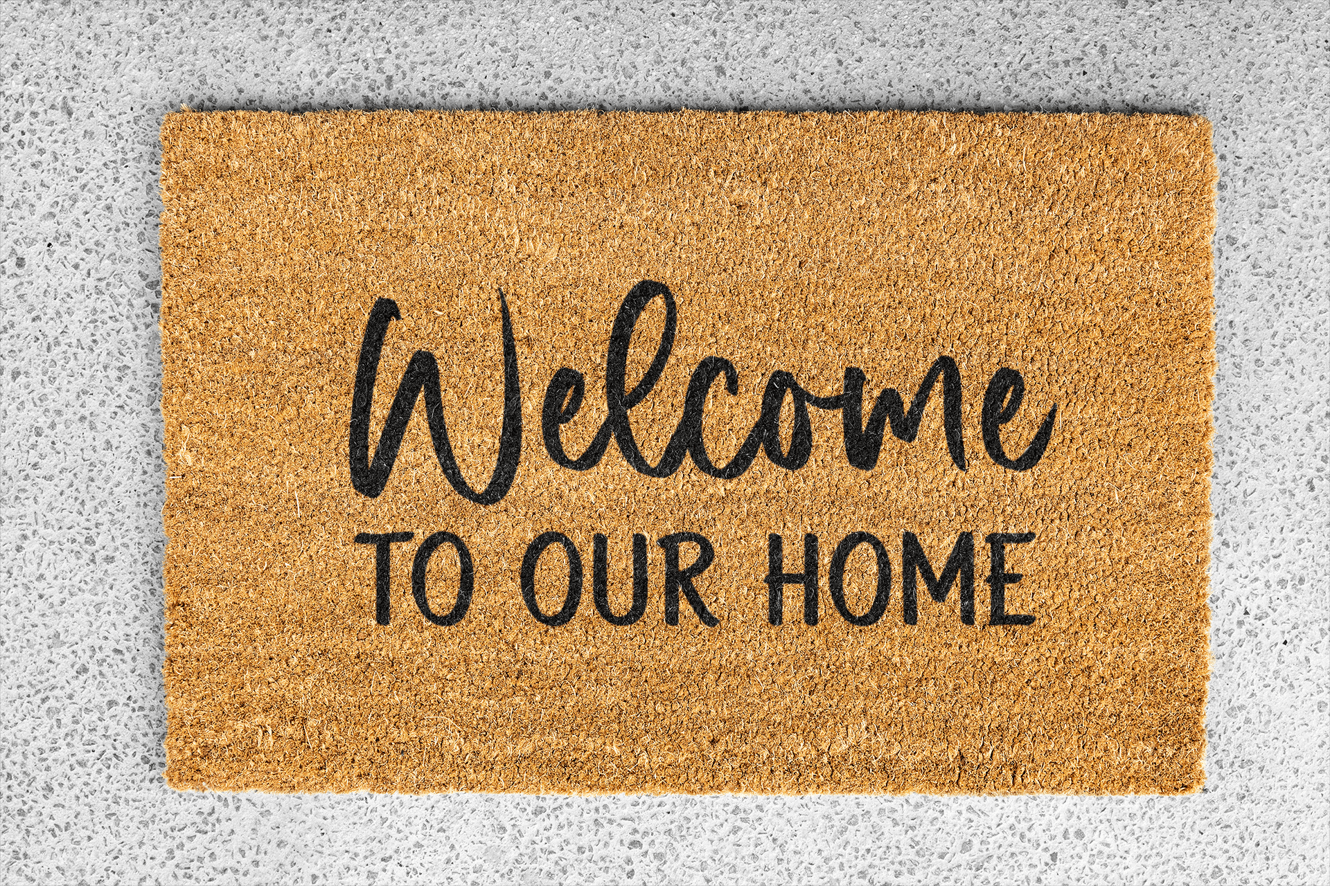 Personalized coir doormat handmade by Matnifique.