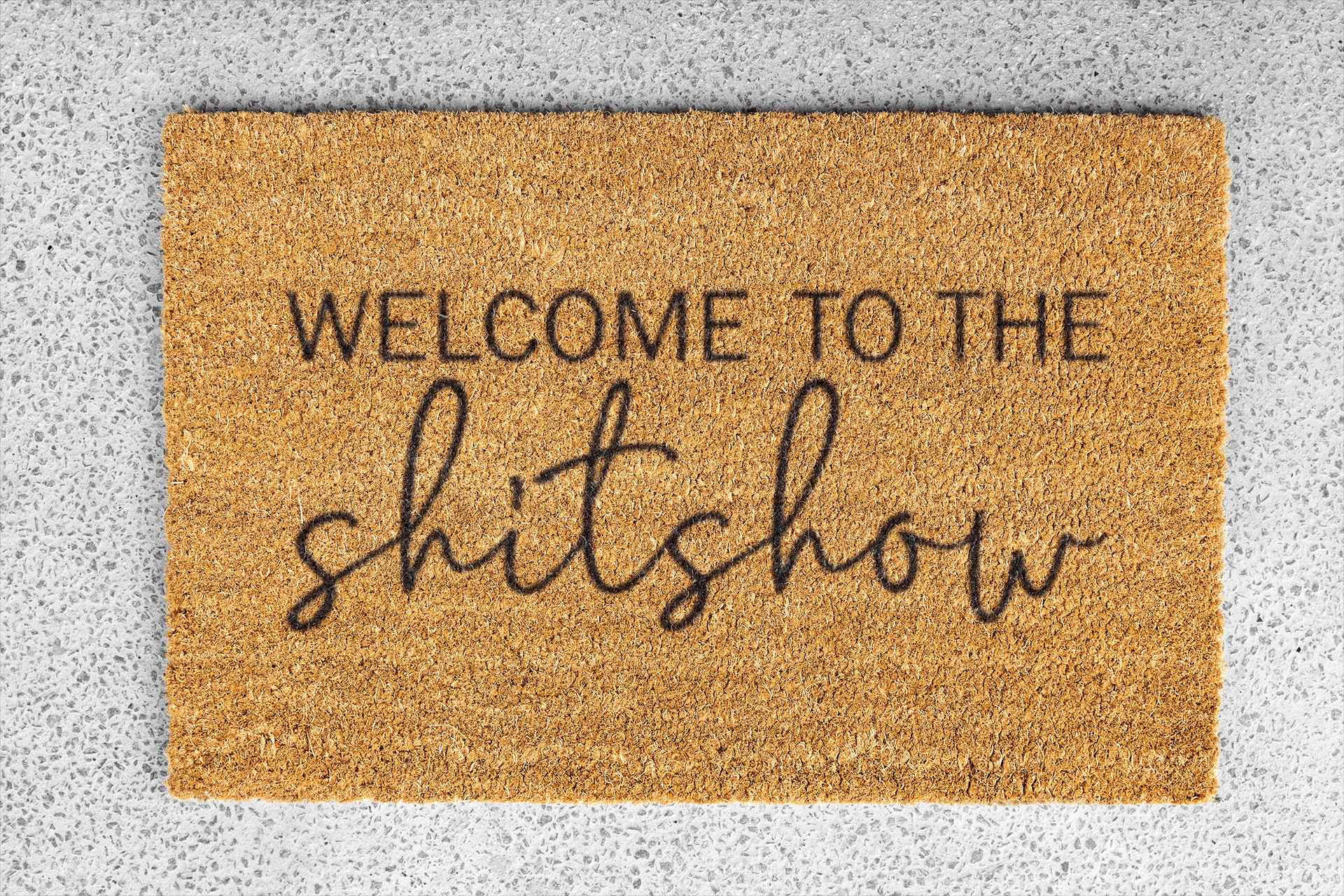 Personalized coir doormat handmade by Matnifique.