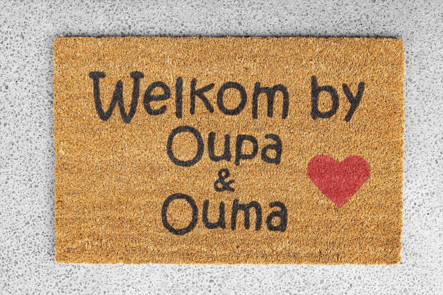 Personalized coir doormat handmade by Matnifique.