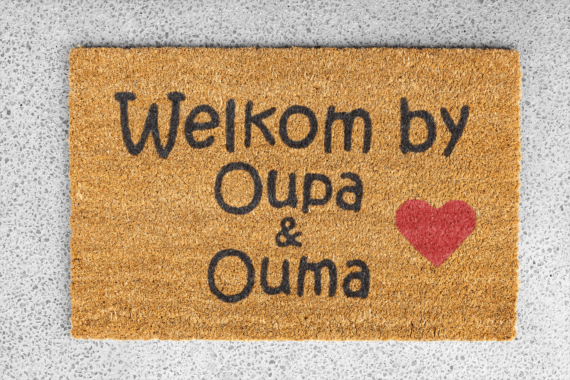 Personalized coir doormat handmade by Matnifique.