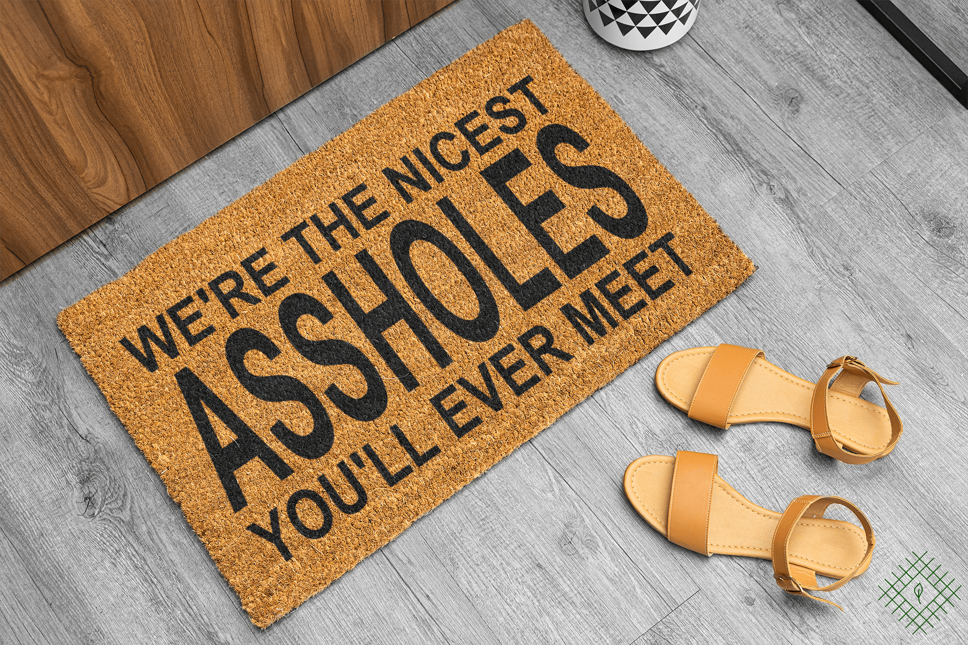 Personalized coir doormat handmade by Matnifique.