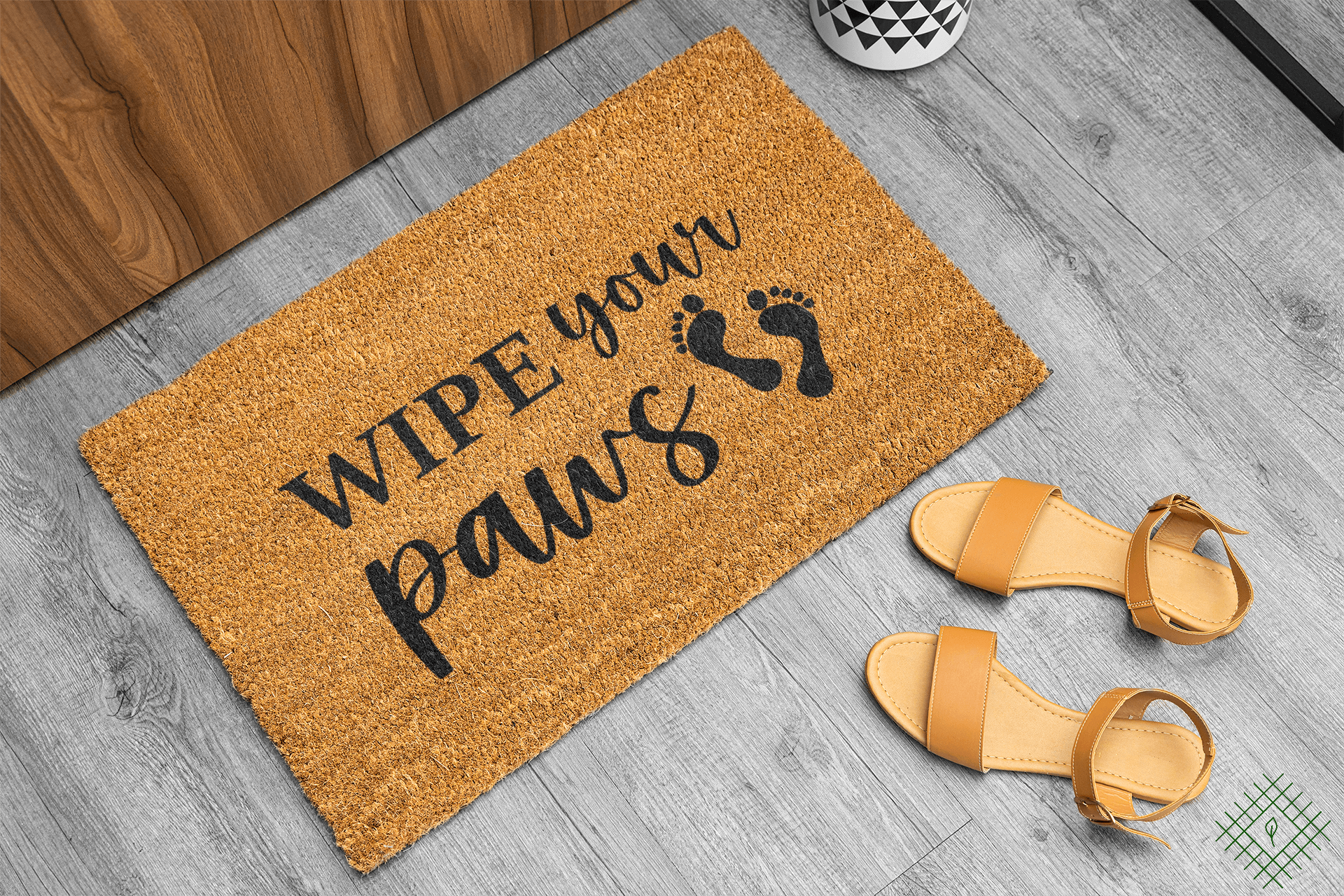 Personalized coir doormat handmade by Matnifique.