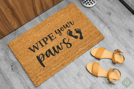 Personalized coir doormat handmade by Matnifique.