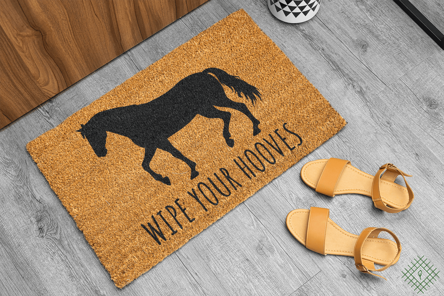 Personalized coir doormat handmade by Matnifique.