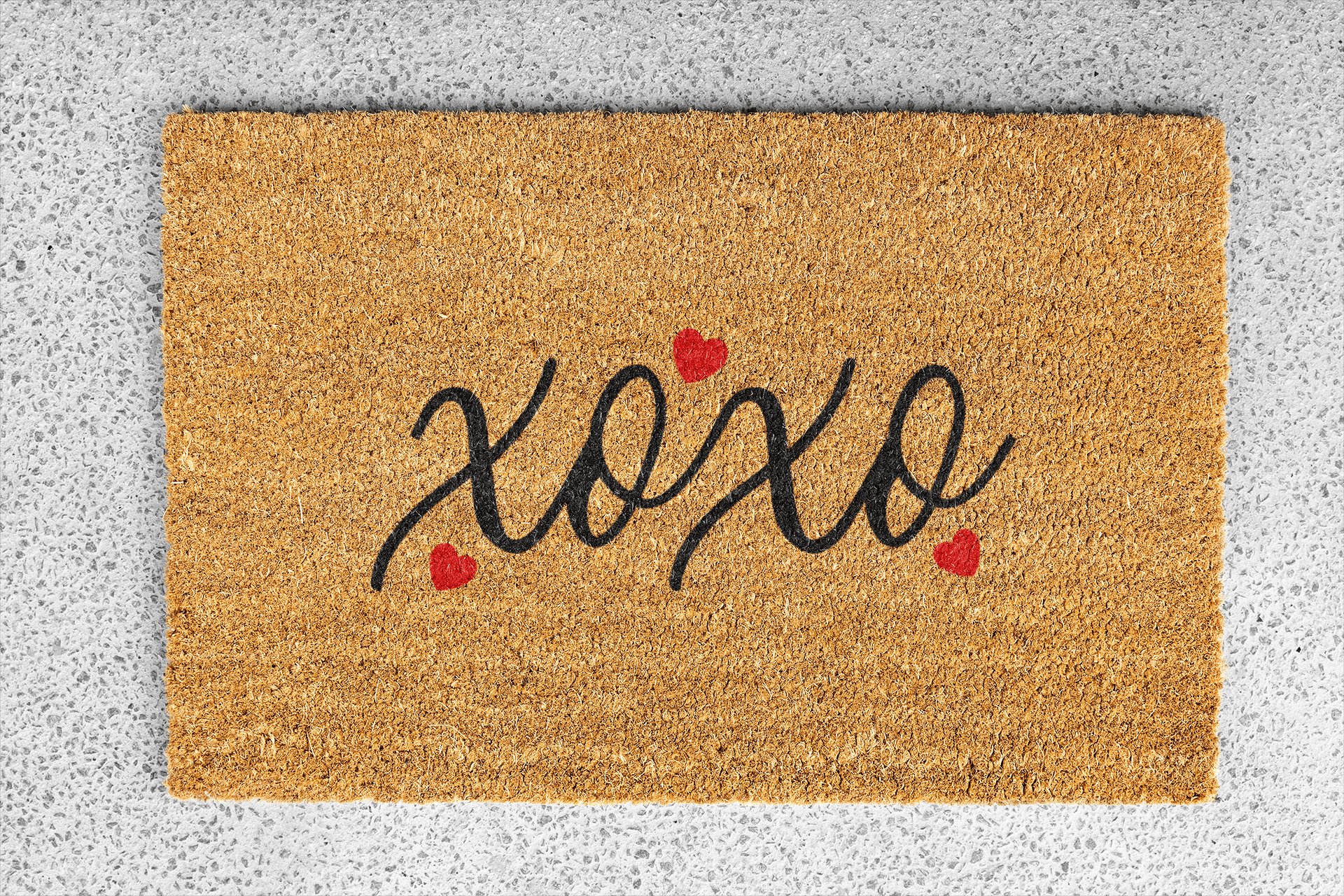 Personalized coir doormat handmade by Matnifique.