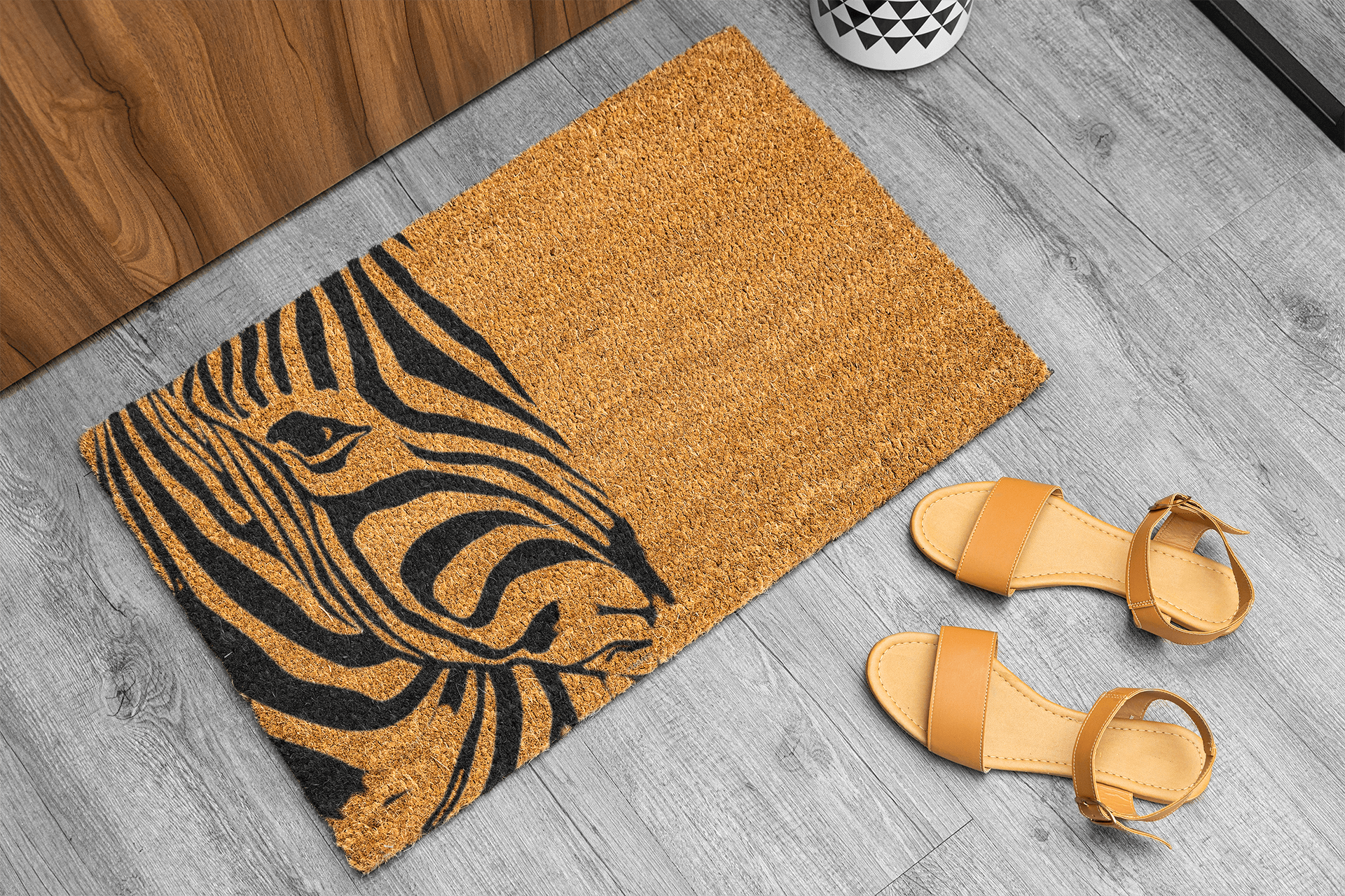 Personalized coir doormat handmade by Matnifique.
