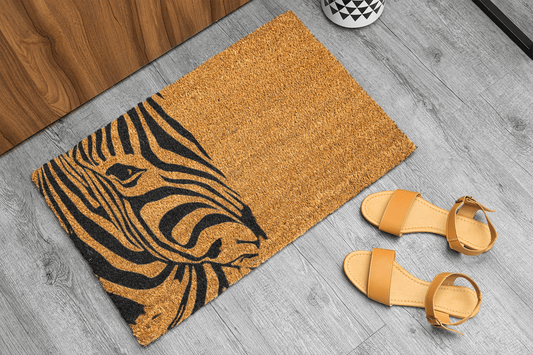 Personalized coir doormat handmade by Matnifique.