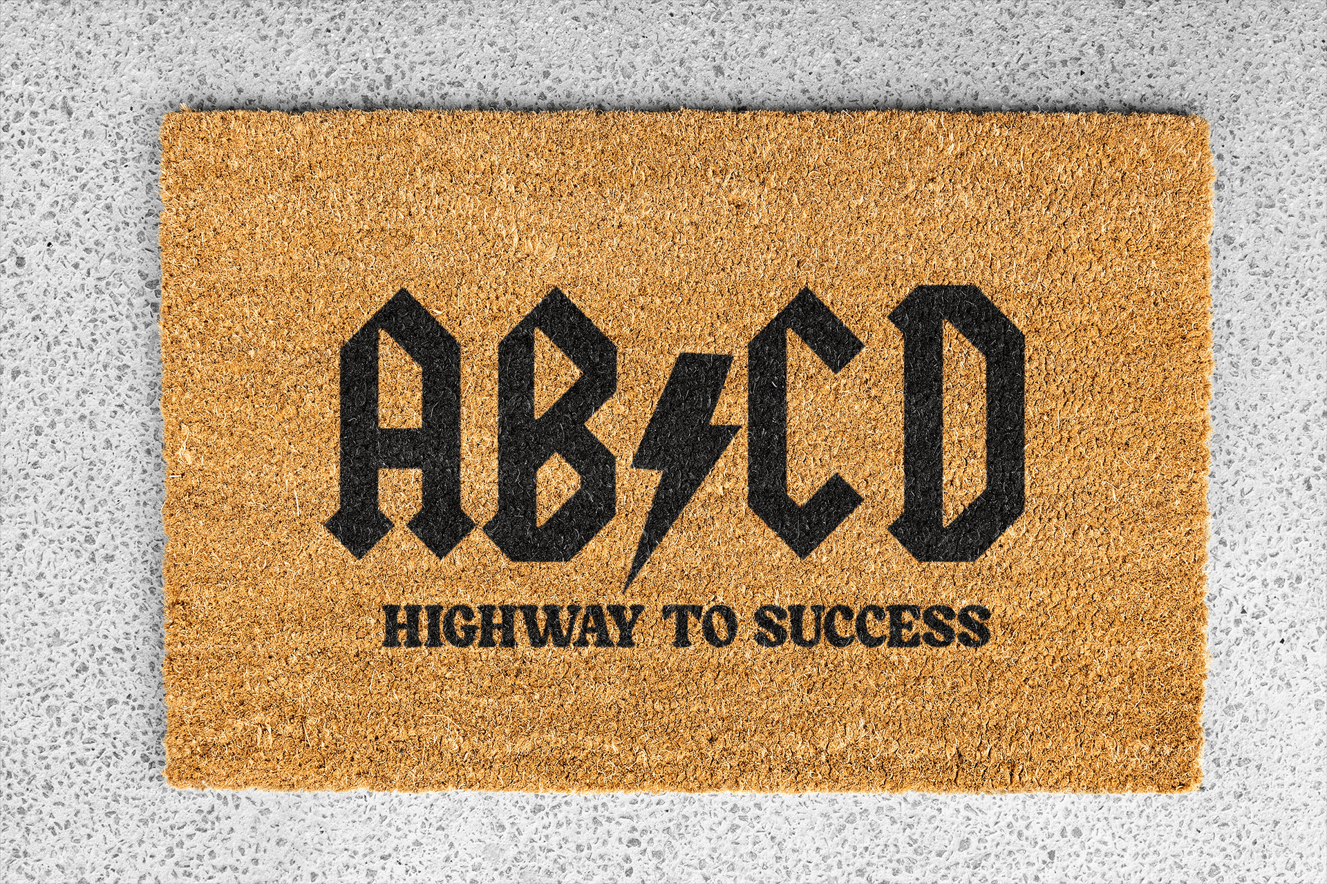 Personalized coir doormat handmade by Matnifique.