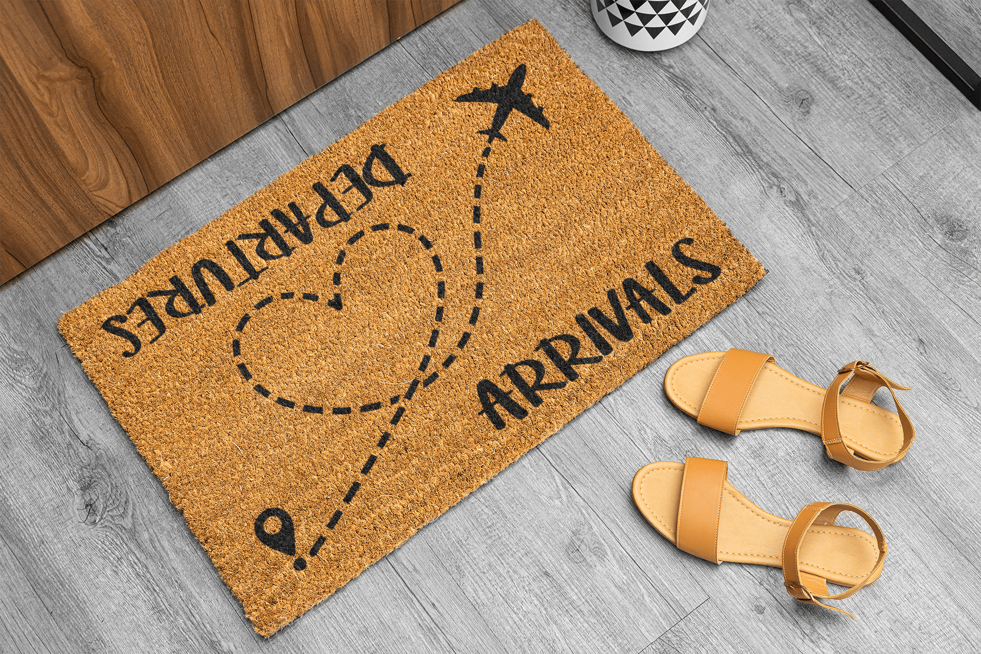 Personalized coir doormat handmade by Matnifique.
