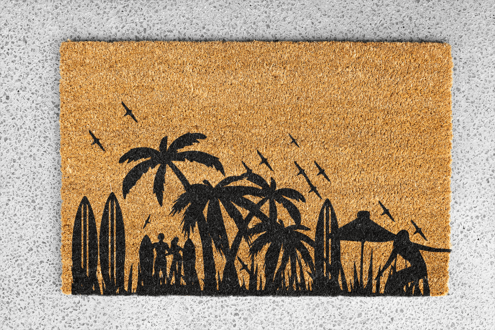 Personalized coir doormat handmade by Matnifique.