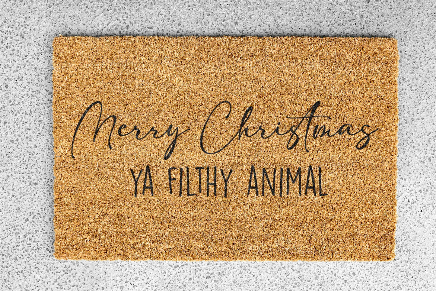 Personalized coir doormat handmade by Matnifique.