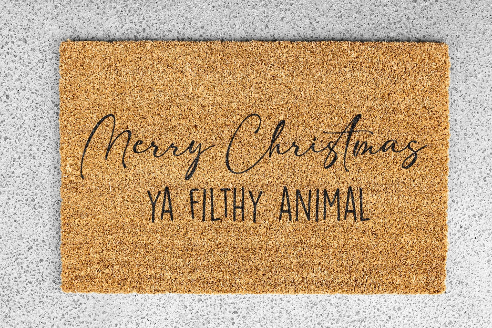 Personalized coir doormat handmade by Matnifique.
