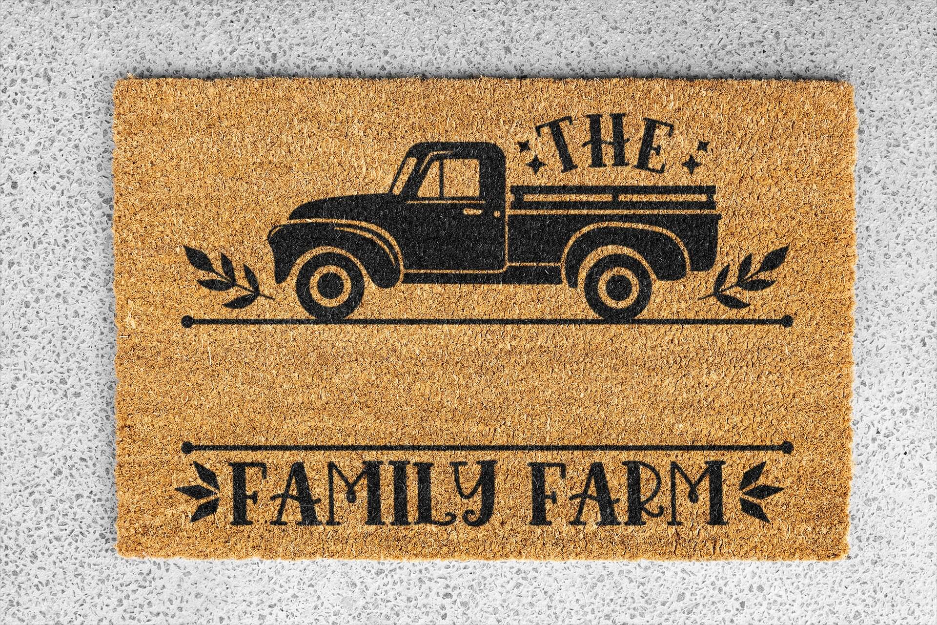 Personalized coir doormat handmade by Matnifique.