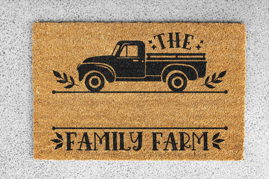 Personalized coir doormat handmade by Matnifique.
