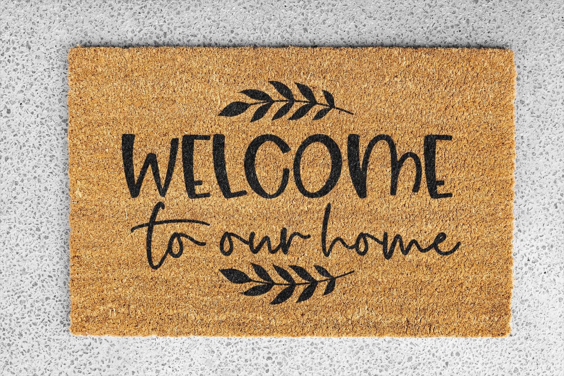 Personalized coir doormat handmade by Matnifique.