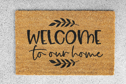 Personalized coir doormat handmade by Matnifique.