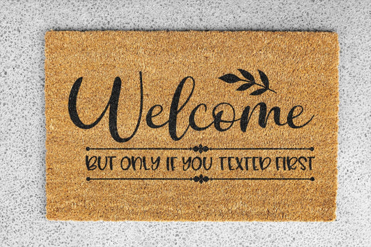 Personalized coir doormat handmade by Matnifique.