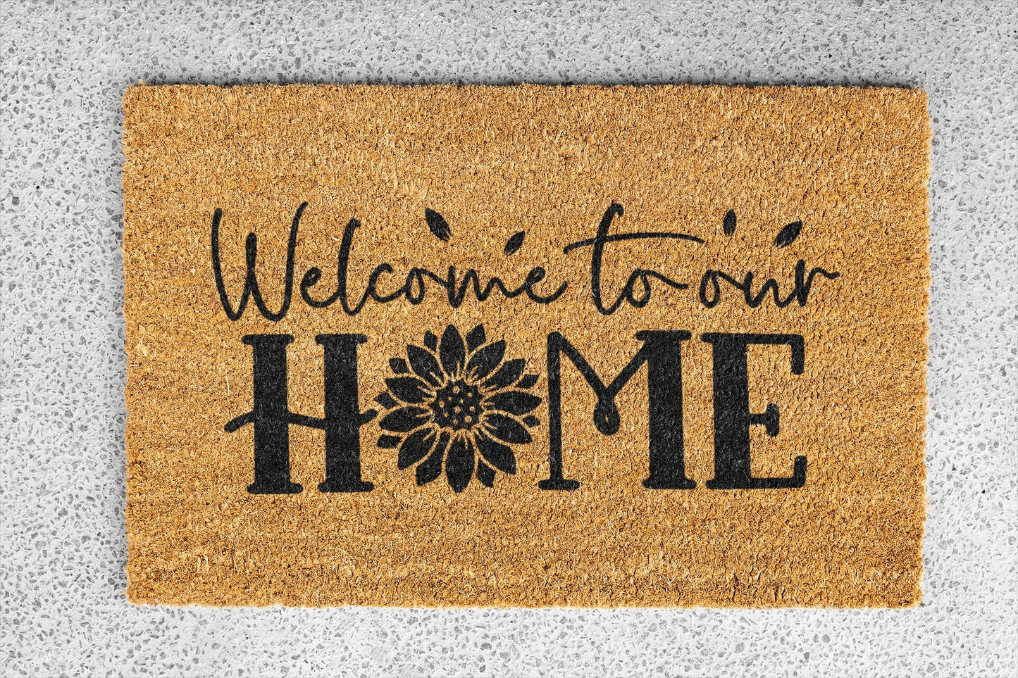 Personalized coir doormat handmade by Matnifique.