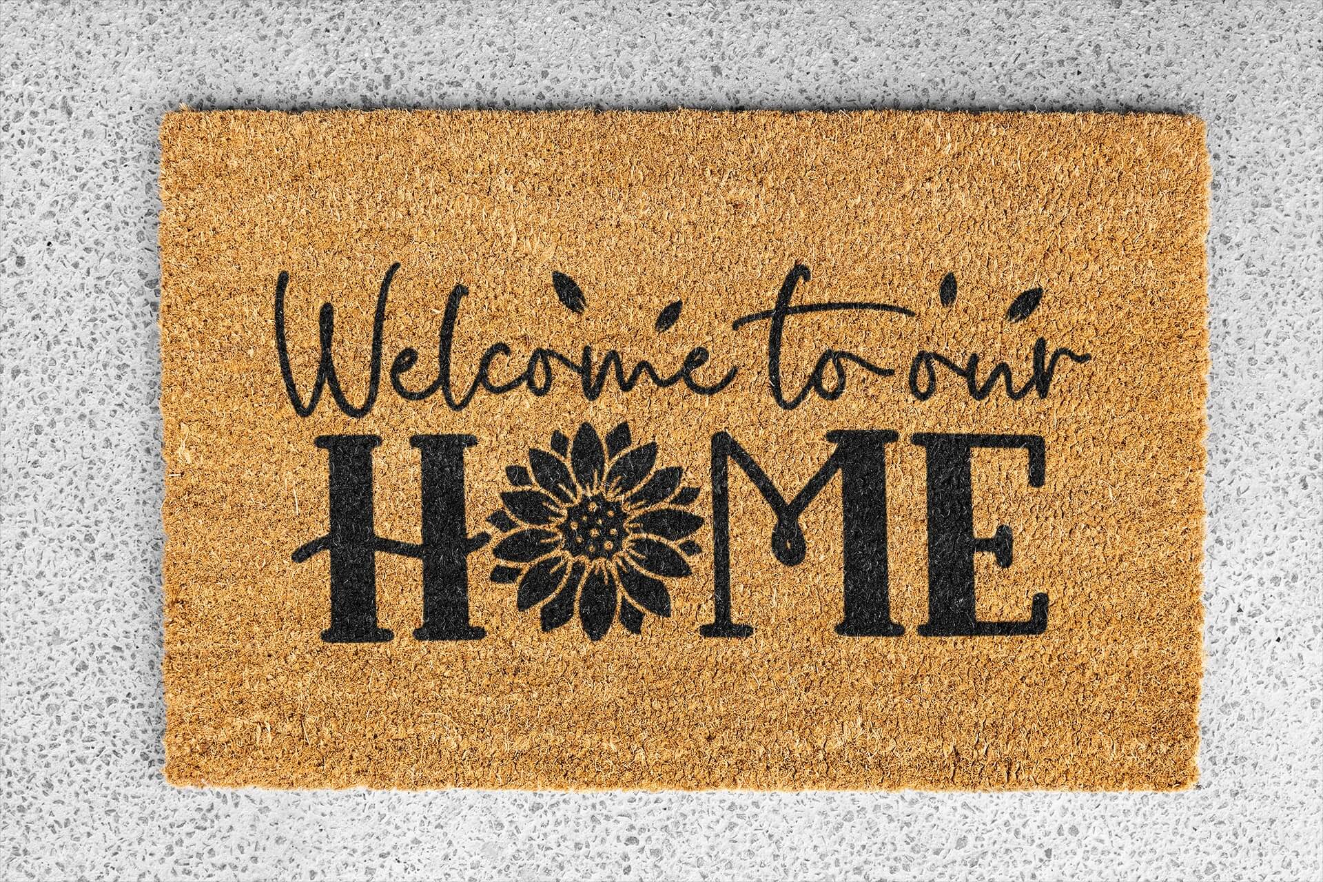 Personalized coir doormat handmade by Matnifique.