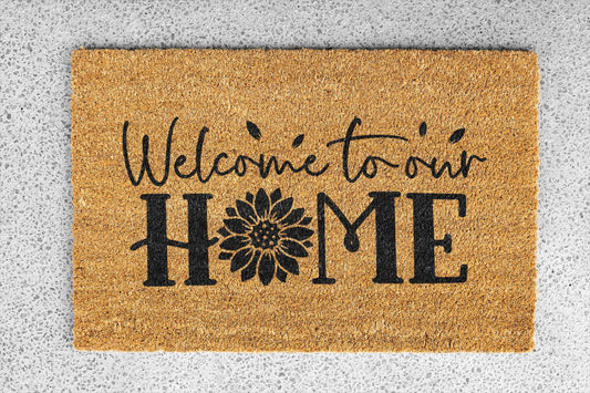 Personalized coir doormat handmade by Matnifique.