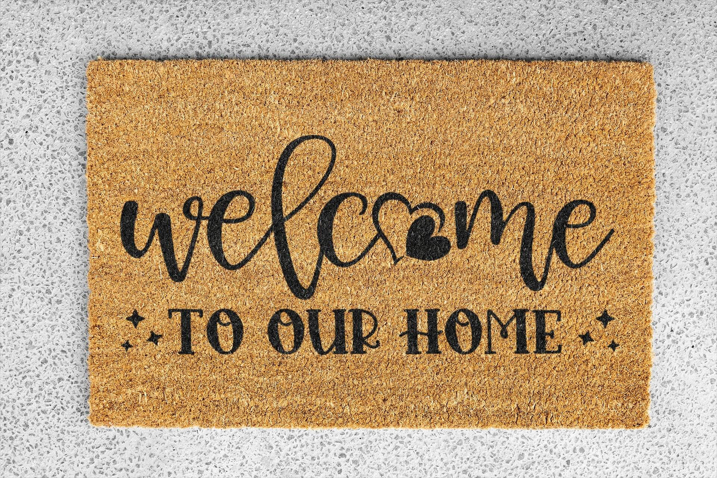 Personalized coir doormat handmade by Matnifique.
