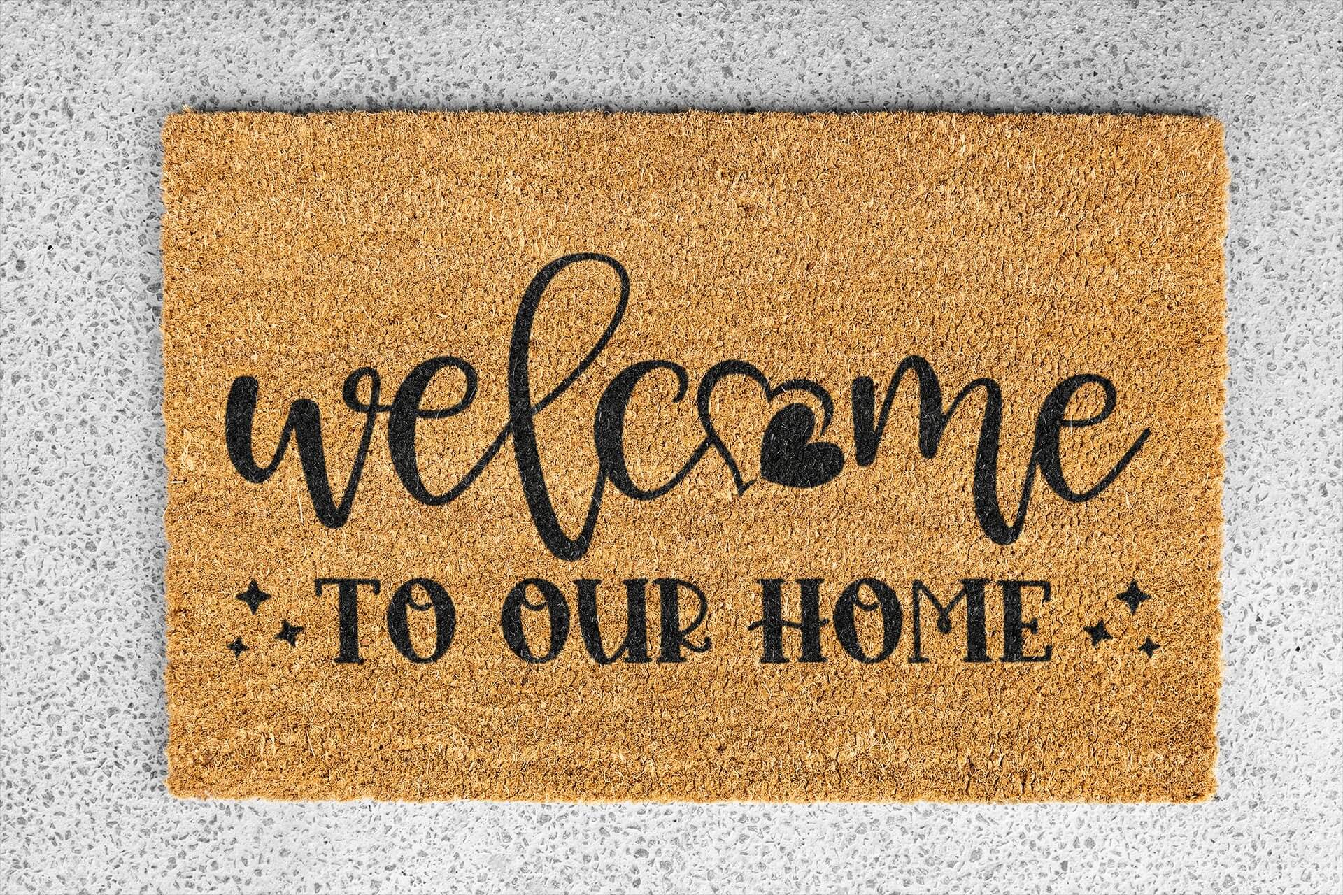 Personalized coir doormat handmade by Matnifique.