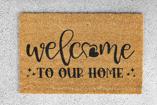 Personalized coir doormat handmade by Matnifique.