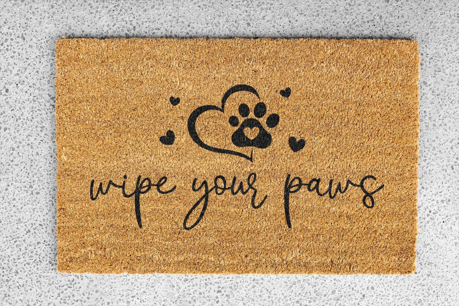 Personalized coir doormat handmade by Matnifique.